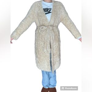 Akira’s Long Fuzzy Metallic Women’s Sweater Small